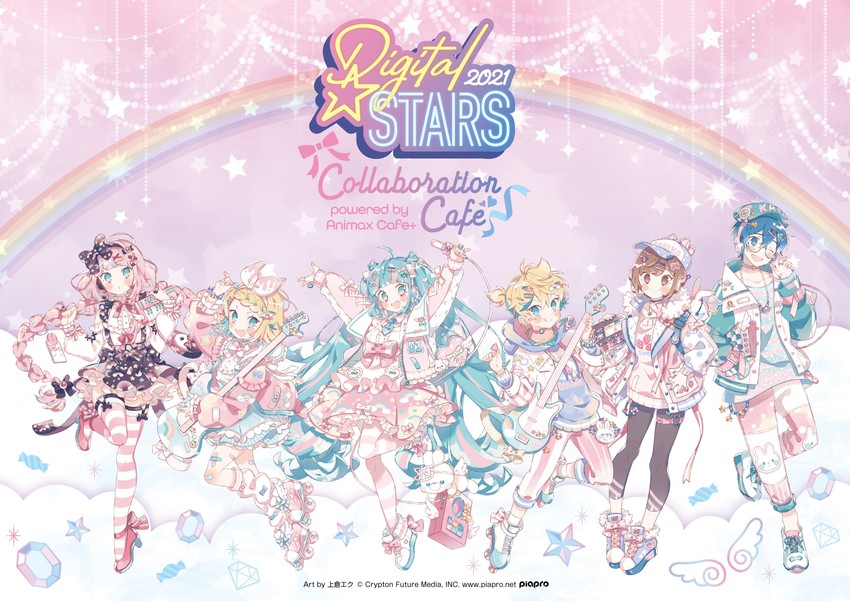 hatsune miku, kagamine rin, kagamine len, megurine luka, kaito, and 2 more (vocaloid and 1 more) drawn by uekura_eku