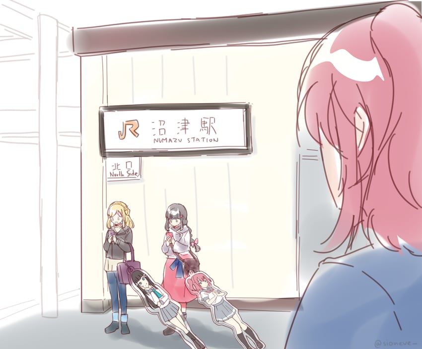 kurosawa dia, kurosawa ruby, and ohara mari (love live! and 3 more) drawn by sioneve