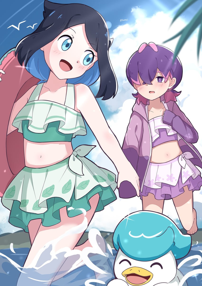 liko, quaxly, and dot (pokemon and 1 more) drawn by toumei_4869