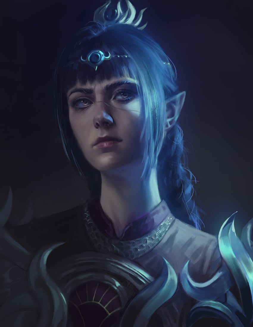 shadowheart (dungeons & dragons and 2 more) drawn by bella_bergolts