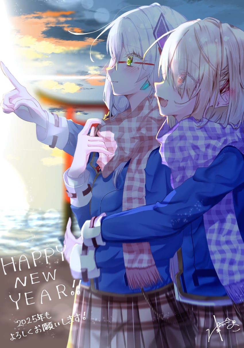 kayamori ruka and izumi yuki (heaven burns red) drawn by match_neco