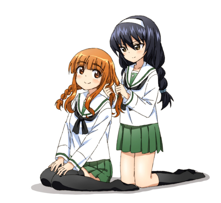 takebe saori and reizei mako (girls und panzer) drawn by hatopoo_(beach7pijon)