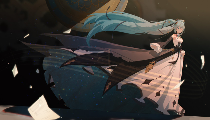 hatsune miku (vocaloid and 1 more) drawn by zhulaosier