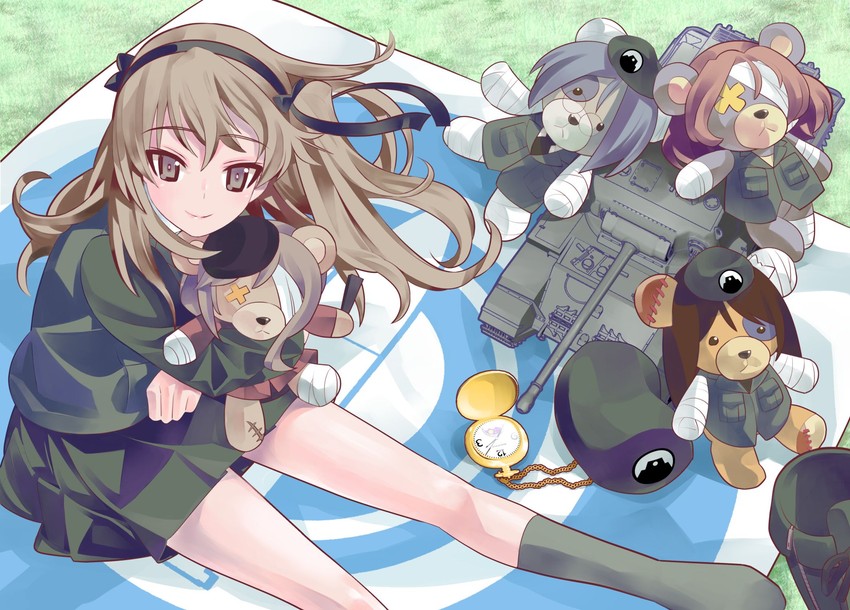 shimada arisu, boko, shimada chiyo, azumi, rumi, and 1 more (girls und panzer) drawn by inou_takashi