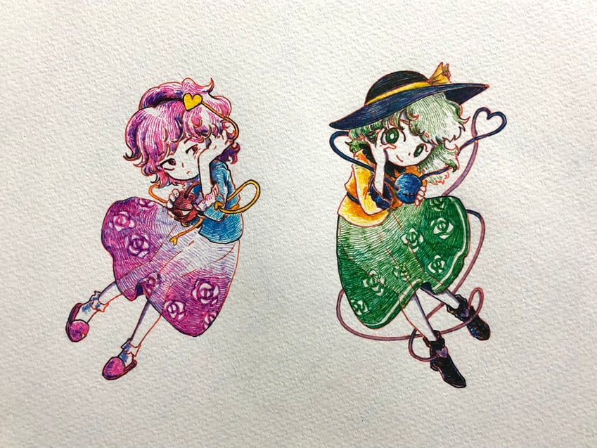 komeiji koishi and komeiji satori (touhou) drawn by matsumoto_oka