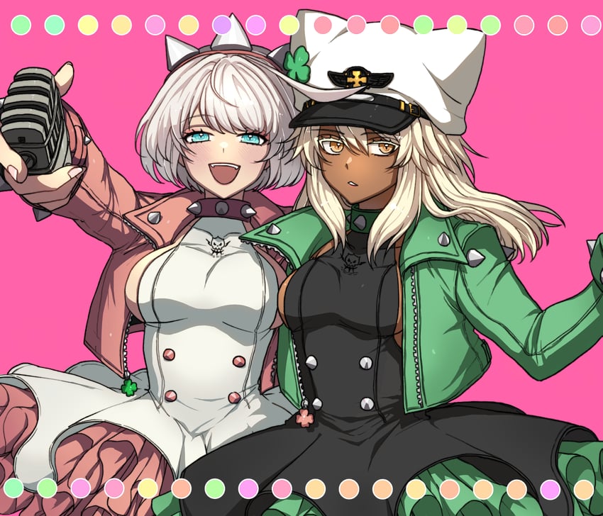 ramlethal valentine and elphelt valentine (guilty gear and 1 more) drawn by ebi_pri_shrimp
