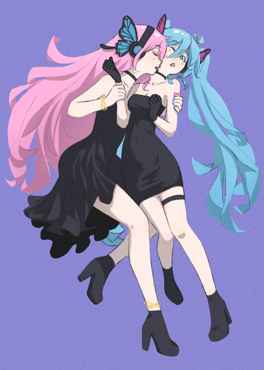 hatsune miku and megurine luka (vocaloid and 1 more) drawn by truffleduster