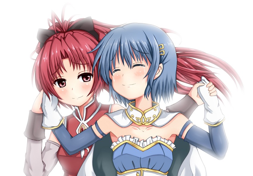 miki sayaka and sakura kyoko (mahou shoujo madoka magica) drawn by nowheresoul