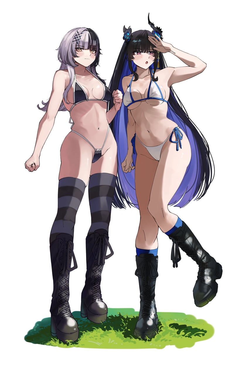 shiori novella and nerissa ravencroft (hololive and 1 more) drawn by mr_thecatman