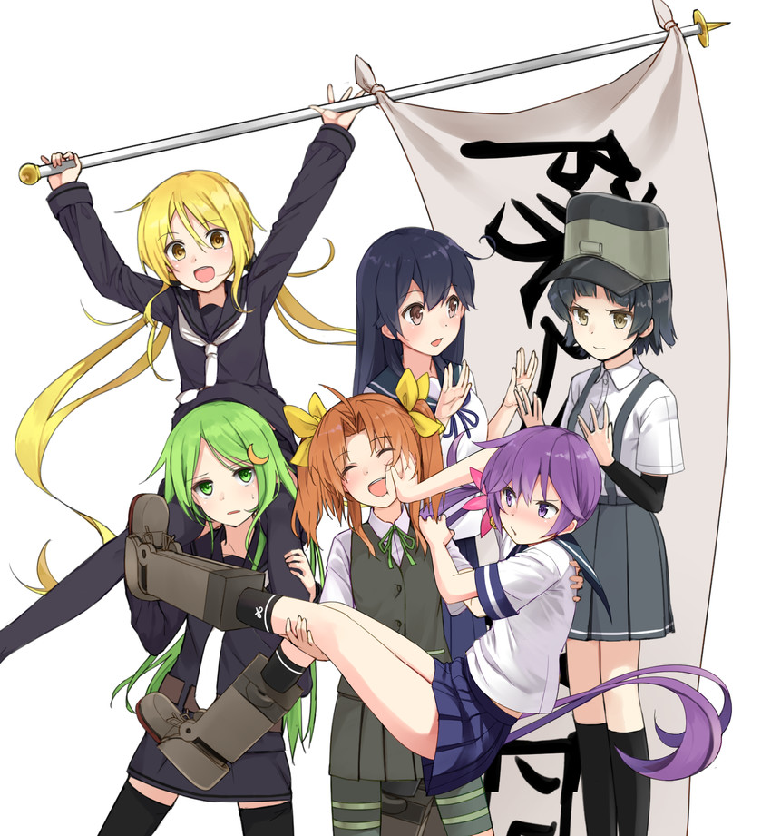 ushio, akebono, satsuki, kagerou, nagatsuki, and 1 more (kantai collection) drawn by max_melon