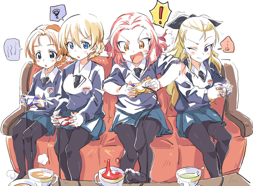 darjeeling, orange pekoe, rosehip, and assam (girls und panzer) drawn by hibimegane