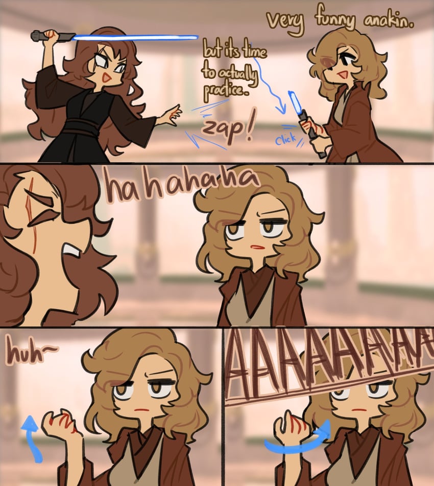 obi-wan kenobi and anakin skywalker (star wars) drawn by centurii-chan