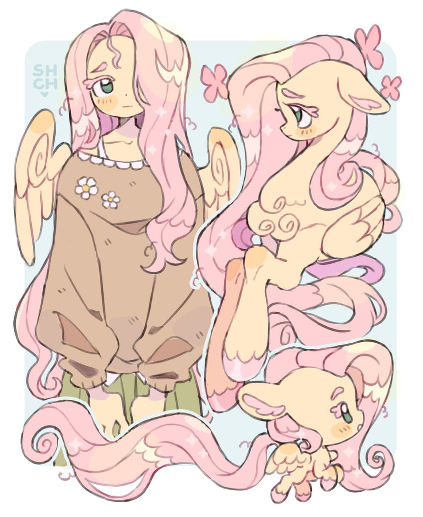 fluttershy (my little pony and 2 more) drawn by sharpycharot