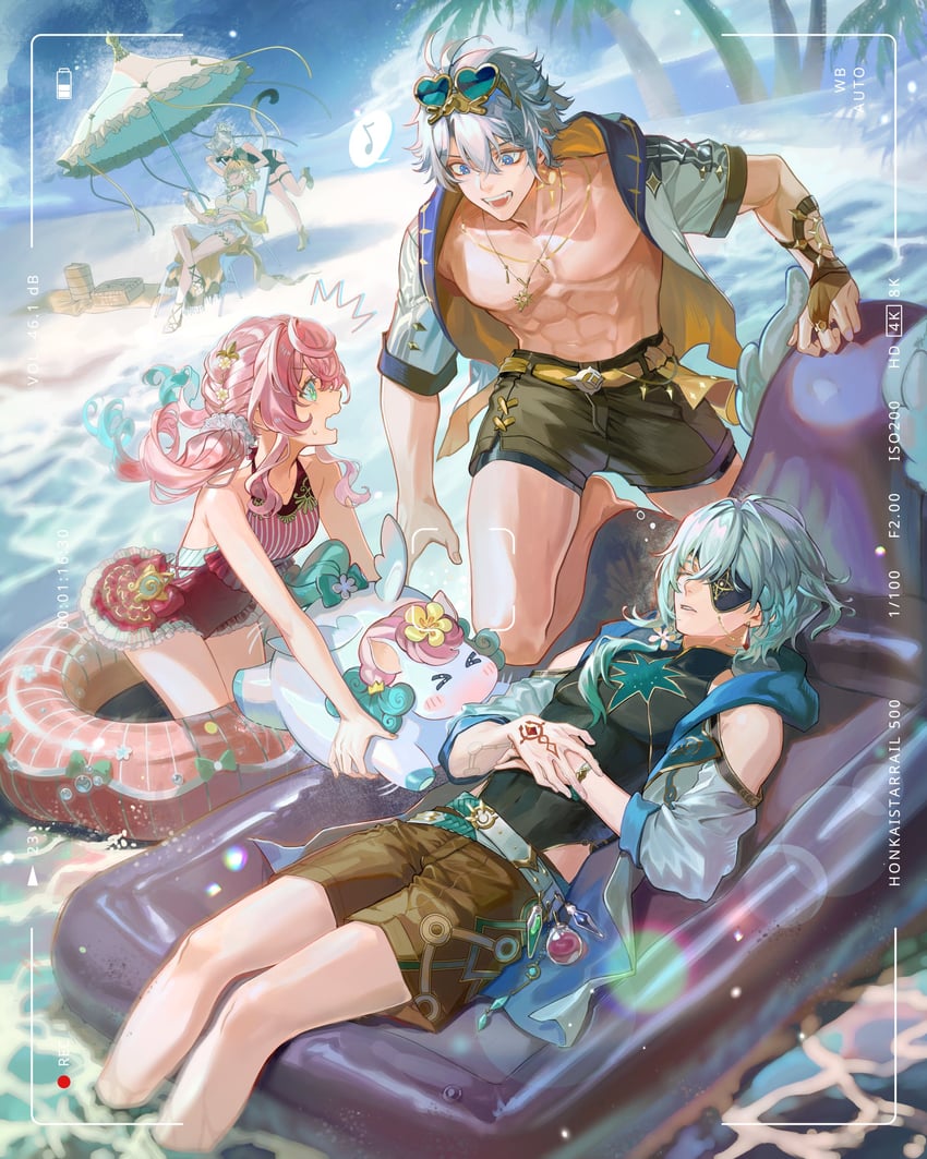 phainon, aglaea, anaxa, cipher, hyacine, and 1 more (honkai and 1 more) drawn by oyakorodesu