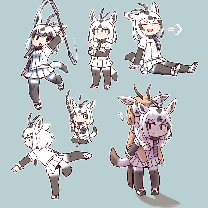 arabian oryx and thomson's gazelle (kemono friends) drawn by 0x0082