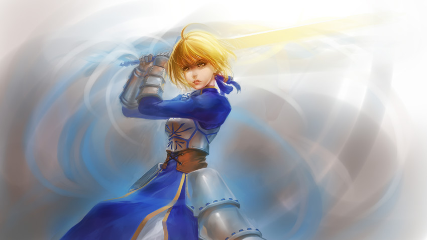 artoria pendragon and saber (fate and 1 more) drawn by zhou0cat