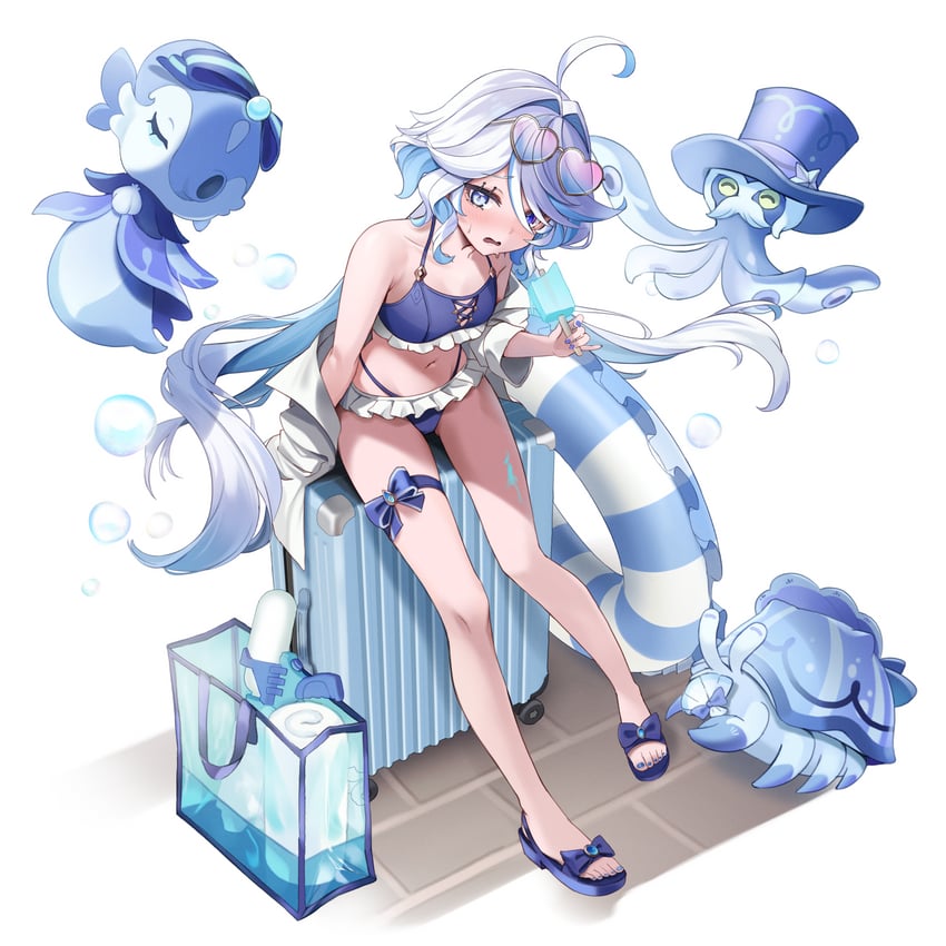furina, surintendante chevalmarin, gentilhomme usher, and mademoiselle crabaletta (genshin impact) drawn by yutoriko_(candy0905)