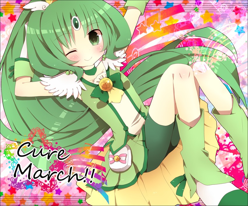 midorikawa nao and cure march (precure and 1 more) drawn by nanase_(ribonshitoron)