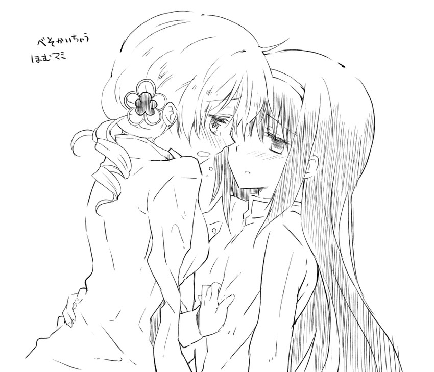 akemi homura and tomoe mami (mahou shoujo madoka magica) drawn by myama
