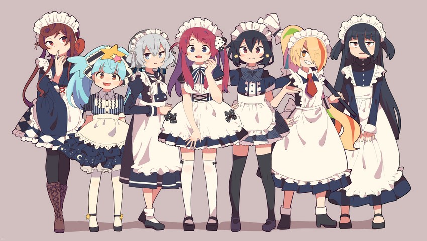 konno junko, minamoto sakura, mizuno ai, nikaidou saki, hoshikawa lily, and 2 more (zombie land saga) drawn by nakkasu