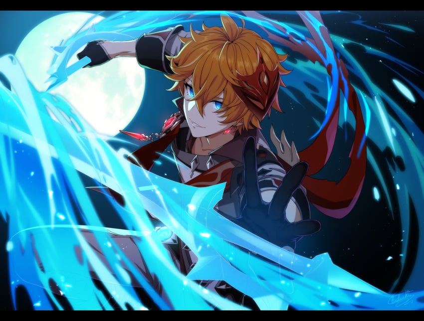 tartaglia (genshin impact) drawn by yuu_(mboj_fdk)
