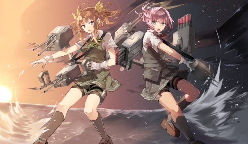 shiranui and kagerou (kantai collection) drawn by chibirisu