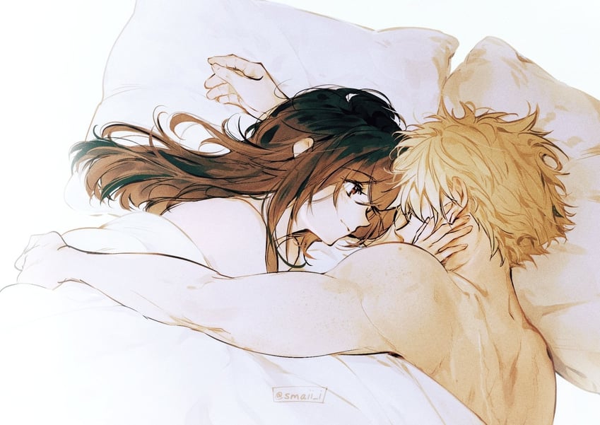 tifa lockhart and cloud strife (final fantasy and 1 more) drawn by maiii_(smaii_i)