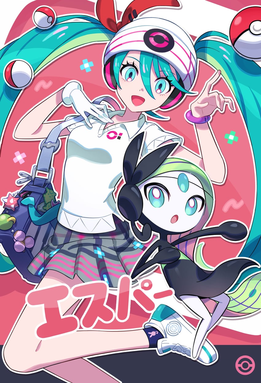 hatsune miku, meloetta, and psychic miku (pokemon and 2 more) drawn by peumya