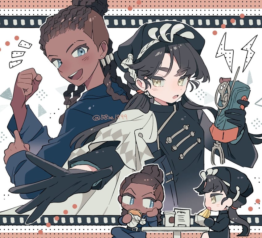 liang yue and poitier (reverse:1999) drawn by kobayashi_keyaki