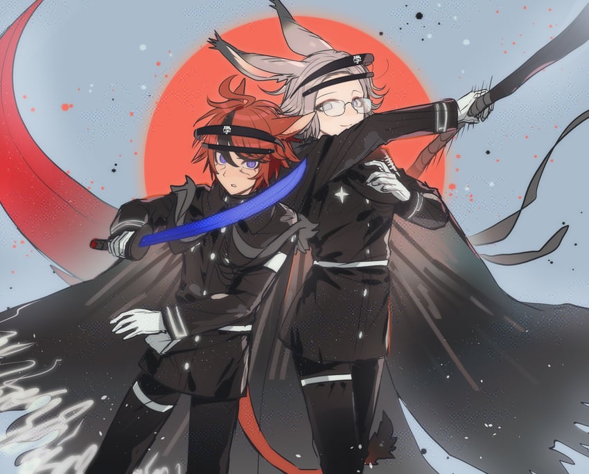 aotsuki eito and sumino takumi (the hundred line -last defense academy-) drawn by syuu_1125