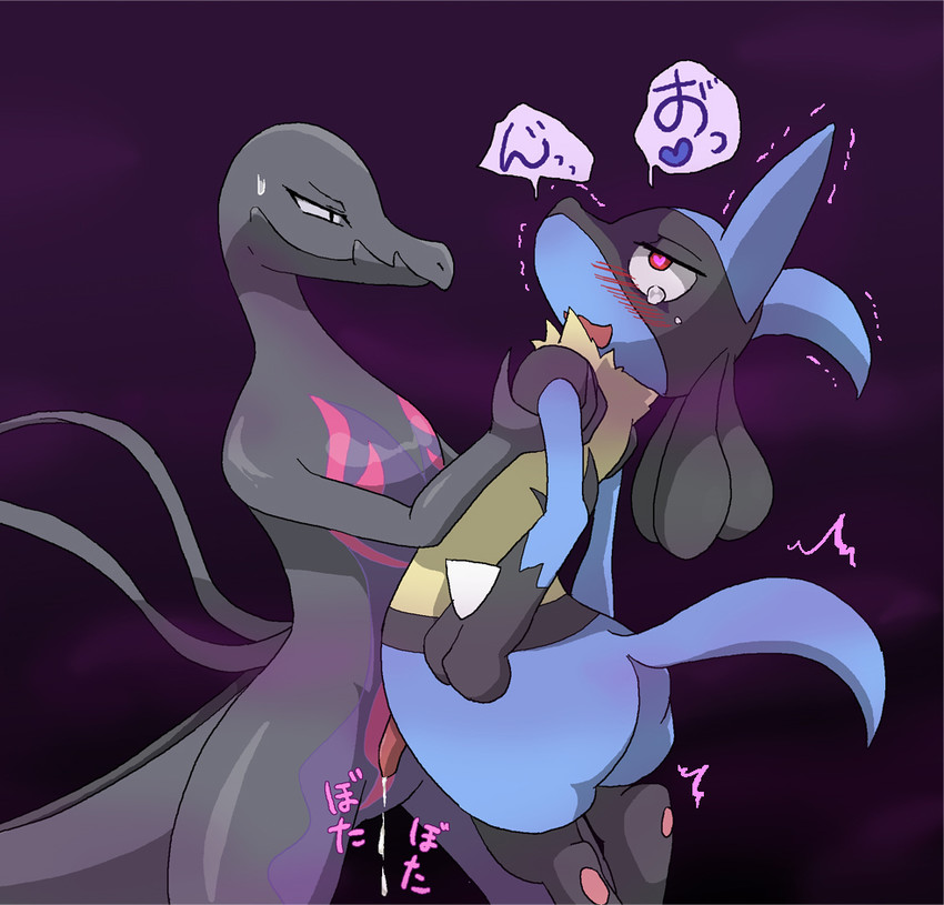 lucario and salazzle (pokemon and 1 more) drawn by enohito