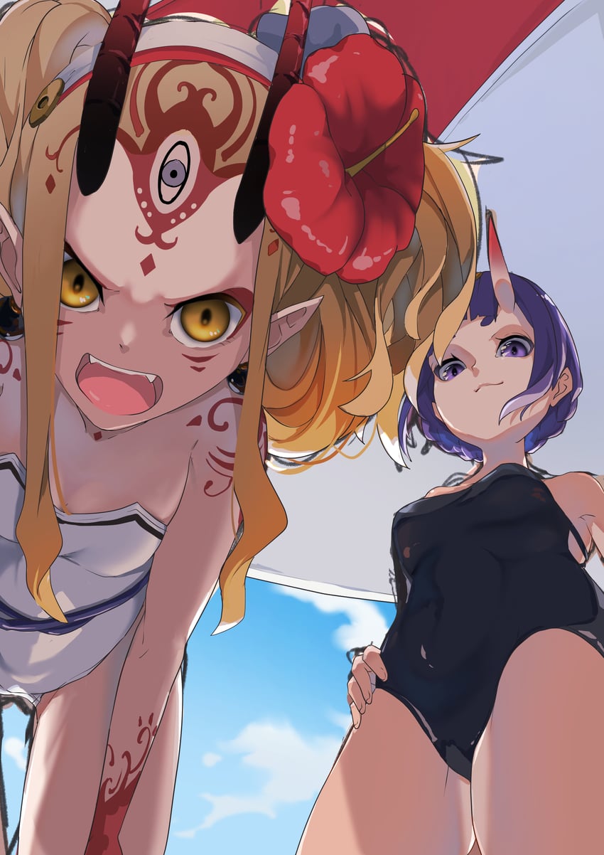 shuten douji and ibaraki douji (fate and 1 more) drawn by terasako