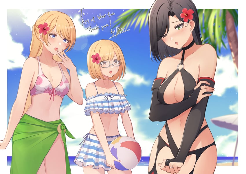 irene, maya, and mimi (original) drawn by pnatsu