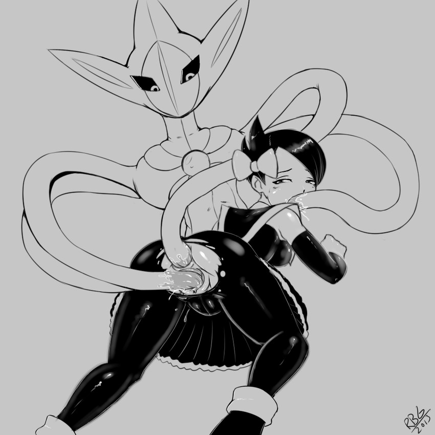 deoxys and marley (pokemon and 1 more) drawn by randomboobguy