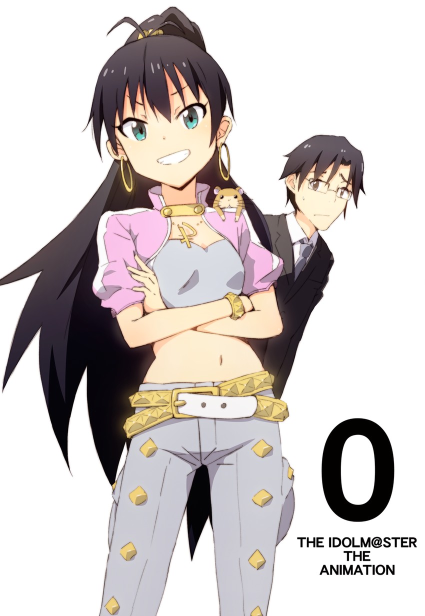 producer, ganaha hibiki, and hamuzou (idolmaster and 1 more) drawn by suzumeko