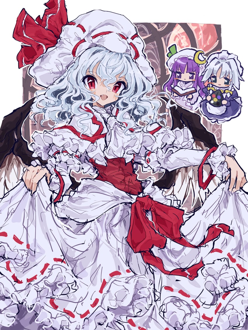 remilia scarlet, izayoi sakuya, and patchouli knowledge (touhou and 1 more) drawn by mugi_(mugimugi_9kv)
