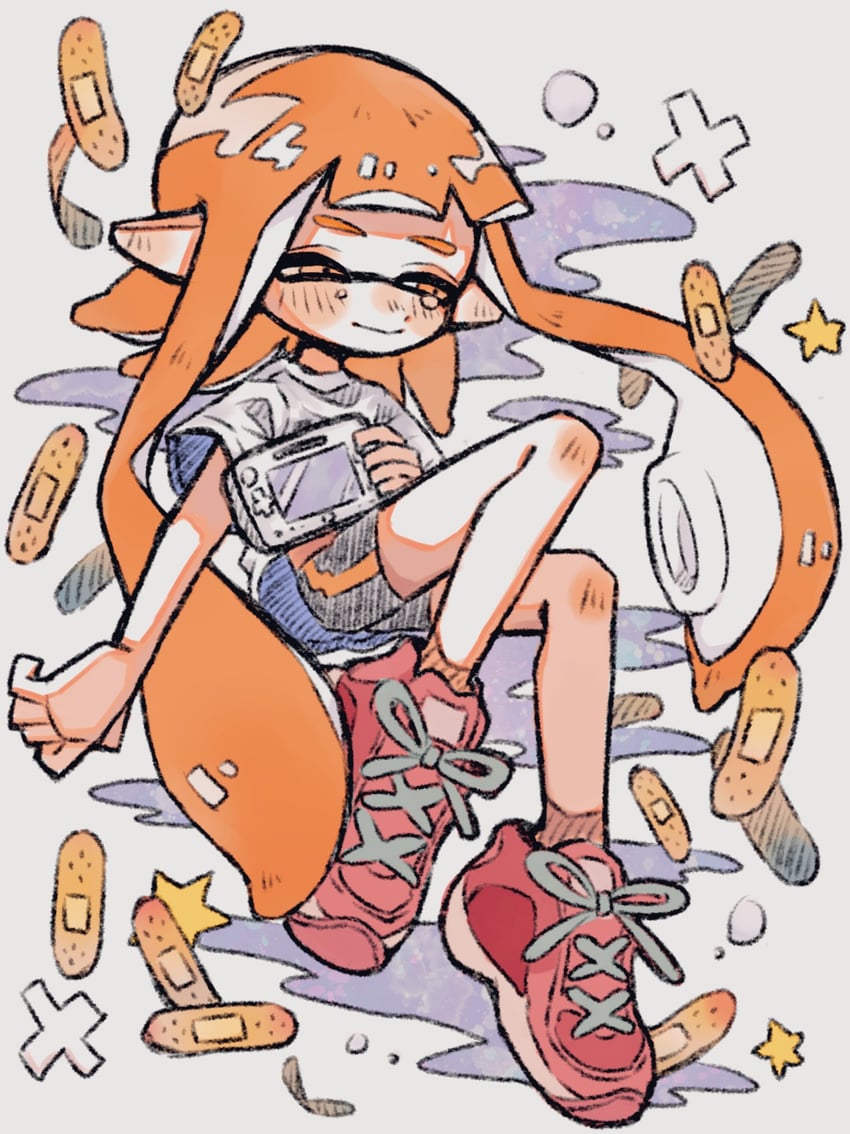 inkling player character, inkling girl, and kaori (splatoon and 1 more) drawn by suku1do