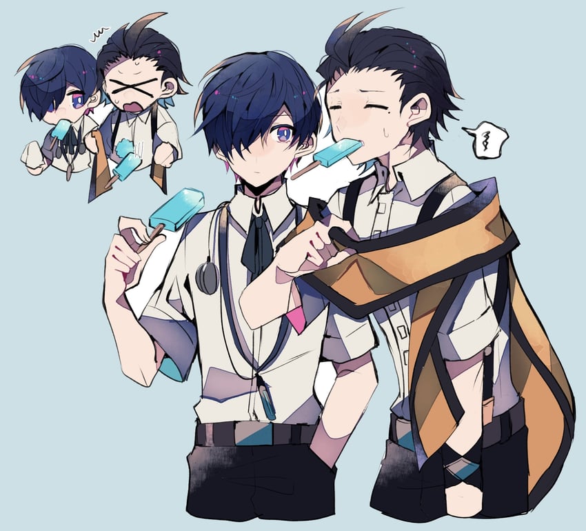 yuuki makoto and mochizuki ryouji (persona and 1 more) drawn by teketeke_(tasutekete)