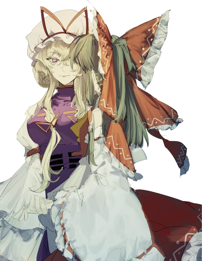 hakurei reimu and yakumo yukari (touhou) drawn by xian_qishui