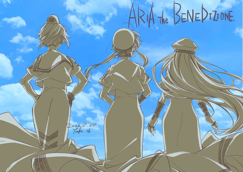 mizunashi akari, alice carroll, and aika granzchesta (aria) drawn by itou_youko