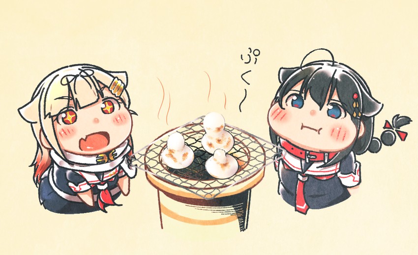 shigure, yuudachi, shigure kai ni, and yuudachi kai ni (kantai collection) drawn by koppa_mijinko_(series2023)