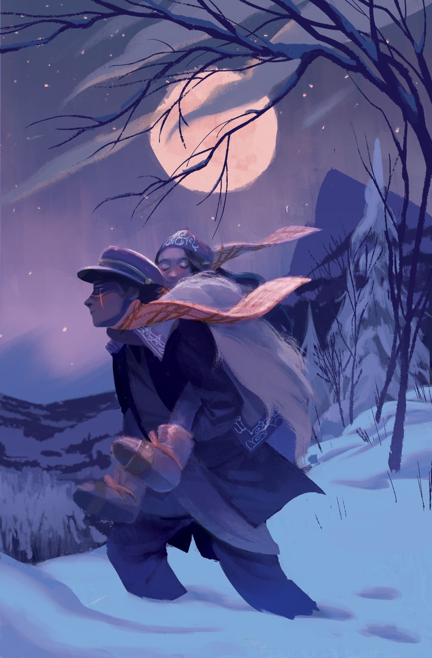 sugimoto saichi and asirpa (golden kamuy) drawn by saikoo-chan