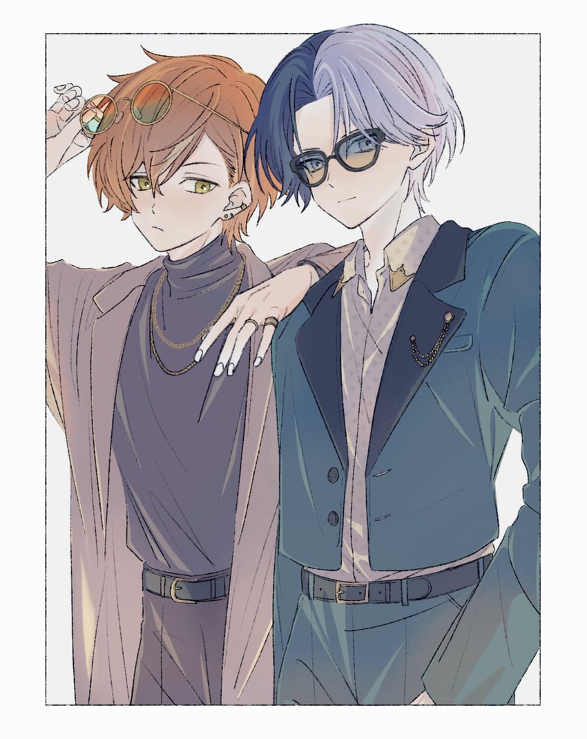 shinonome akito and aoyagi touya (project sekai) drawn by llli_illli_illl
