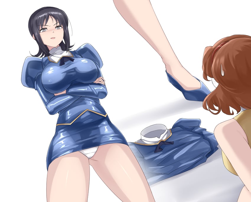 blue delmo, aida rion, and waitress delmo (aika and 1 more) drawn by sin_(pixiv17875500)