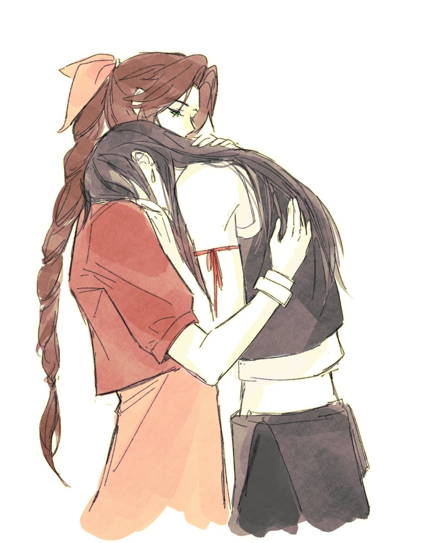 tifa lockhart and aerith gainsborough (final fantasy and 2 more) drawn by raven9_k