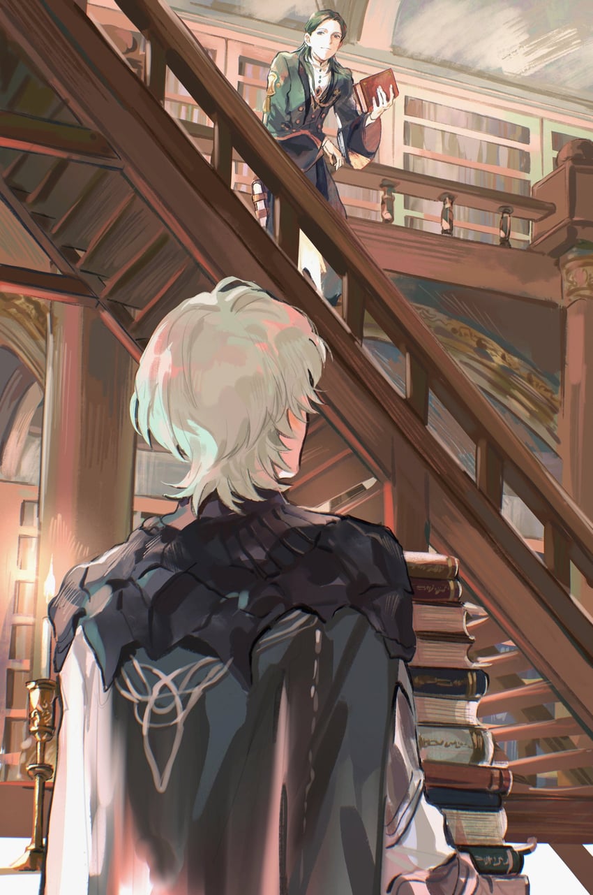 male byleth and linhardt von hevring (fire emblem and 1 more) drawn by mimulishizi