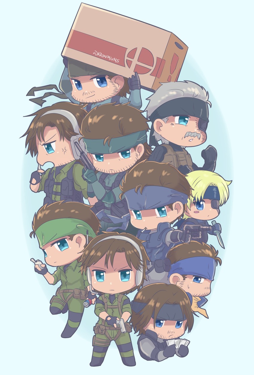 solid snake and old snake (super smash bros. and 4 more) drawn by krowmiums
