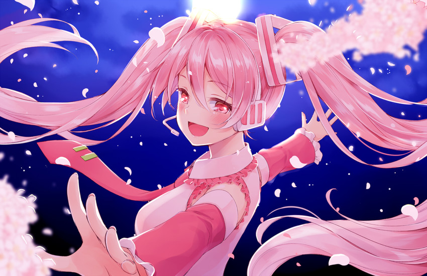 hatsune miku and sakura miku (vocaloid) drawn by hazuki_natsu