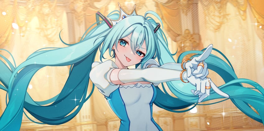 hatsune miku and hoshimachi suisei (hololive and 2 more) drawn by gel_(nukoleg)