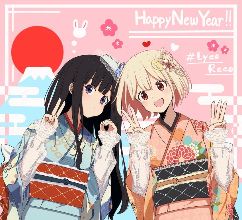 nishikigi chisato and inoue takina (lycoris recoil) drawn by tomu_(tom_309k)